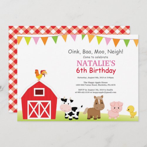 Farm Birthday Invitation Country Barnyard Party