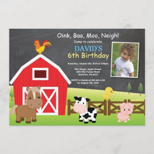 Farm Birthday Invitation Country Barnyard Party