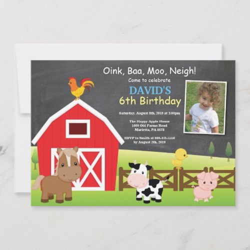 Farm Birthday Invitation Country Barnyard Party