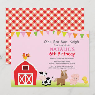 Farm Birthday Invitation Country Barnyard Party