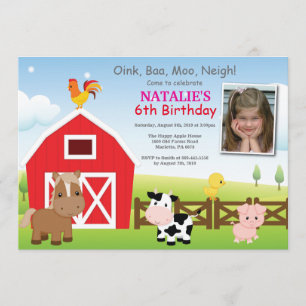 Farm Birthday Invitation Country Barnyard Party