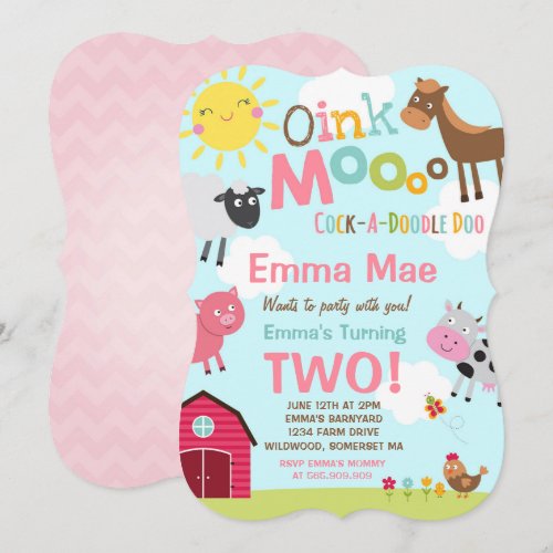 Farm Birthday Invitation Old MacDonald Farm Party