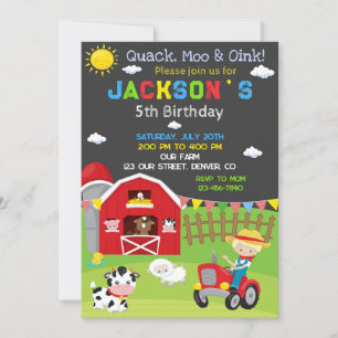 Farm birthday invitation Ranch cowboy party invite