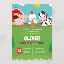 Farm Birthday Invitation Ranch Party