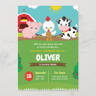 Farm Birthday Invitation Ranch Party