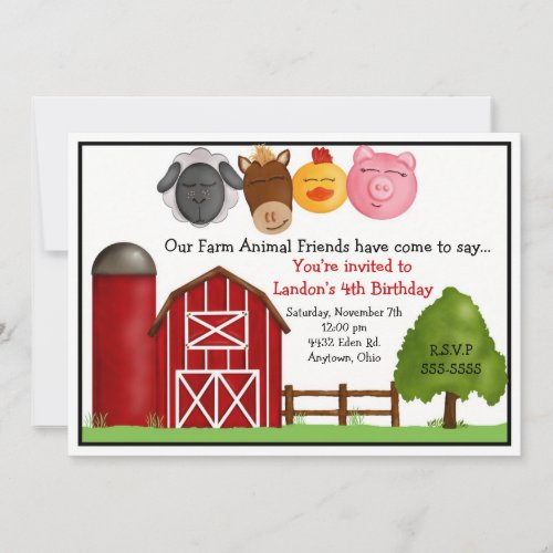 Farm Birthday Invitations