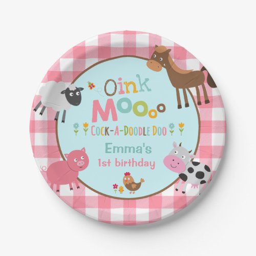 Farm Birthday Paper Plate 7 Old MacDonald Party