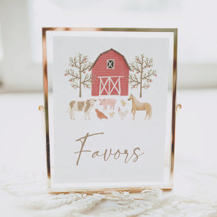 Farm Birthday Party Favors Sign