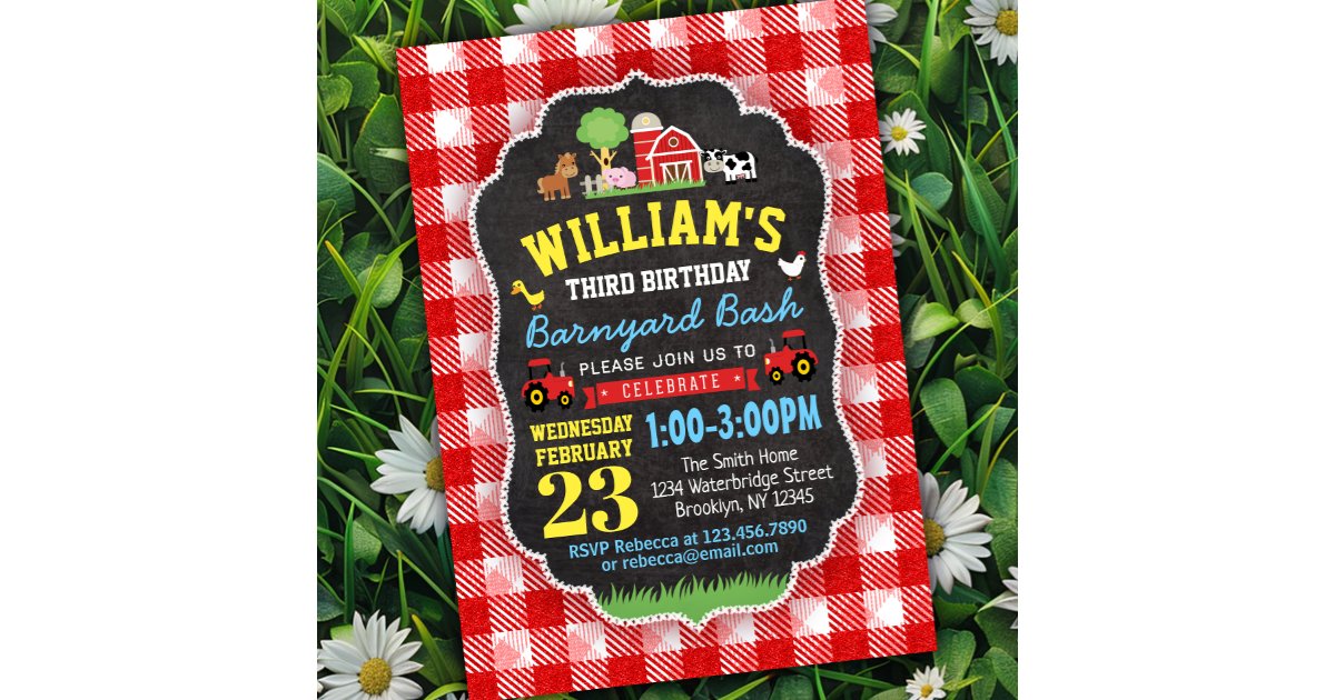 Farm Birthday Party Invitation | Zazzle
