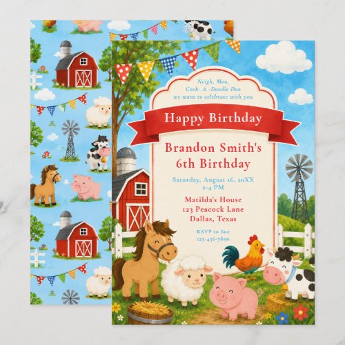 Farm Birthday Party Invitation