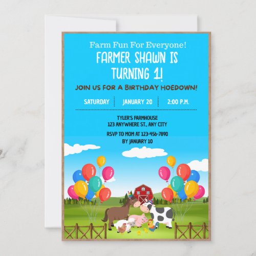 Farm Birthday Party Invitation