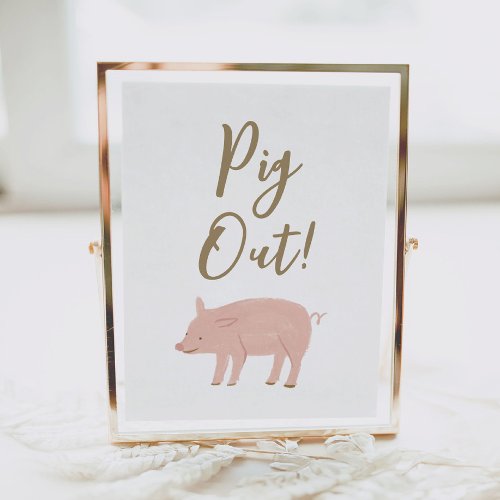 Farm Birthday Party Pig Out Dessert Table Sign