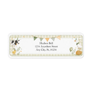 Farm Birthday Party Return Address Label