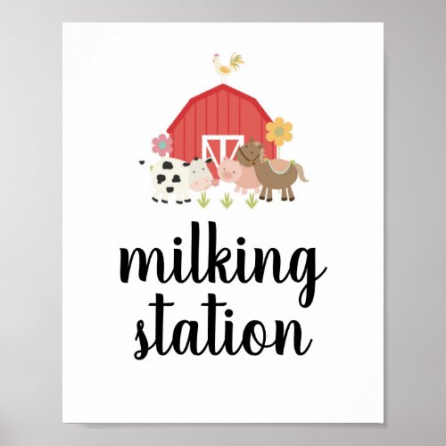 Farm Birthday Party Sign Milking Station sign