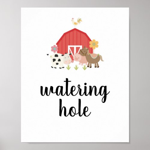 Farm Birthday Party Sign Watering Hole