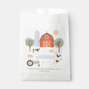 Farm Birthday Party Thank You Gift Tags Favor Bag