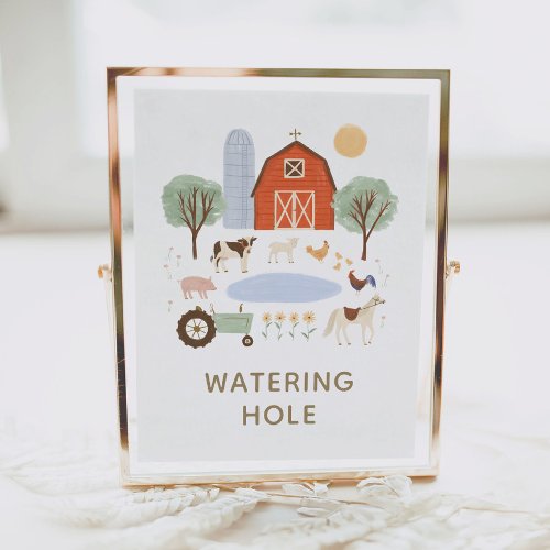 Farm Birthday Party Watering Hole Sign