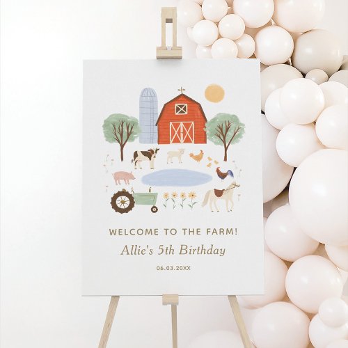 Farm Birthday Party Welcome Sign