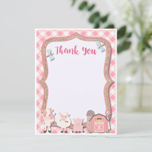 Farm Birthday Thank You Card
