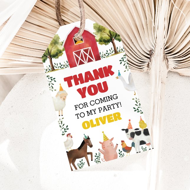 Farm Birthday Thank You Gift Tags (Creator Uploaded)
