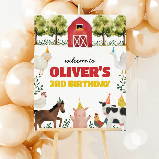 Farm Birthday Welcome Sign