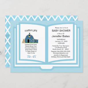 Farm Book Theme Baby Shower Invitation