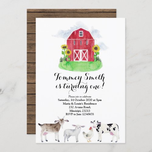 Farm Boy Birthday Invitation