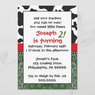 Farm Boy Inspired Birthday Invitation
