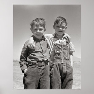 Farm Boys, 1936. Vintage Photo Poster