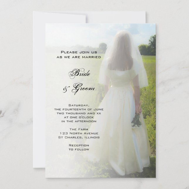 Farm Bride Wedding Invitation (Front)