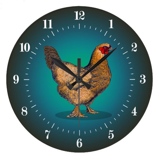 Farm Brown Hen Chicken Large Clock