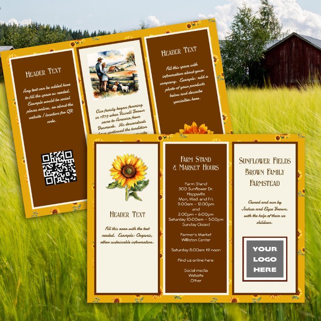 Farm Business Folded Brochure Logo, QR Code Flyer (Creator Uploaded)