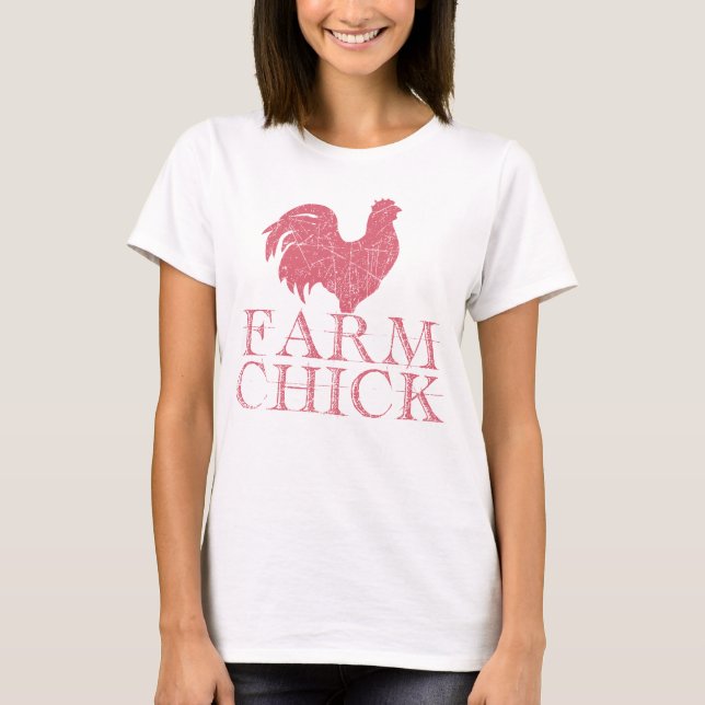 Farm Chick Women’s Tee – Cute Country Girl Shirt (Front)