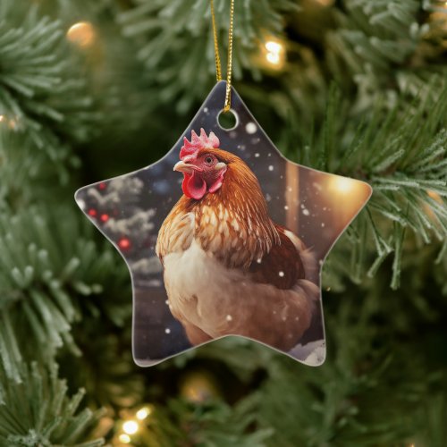 Farm Chicken Animal Kawaii Cute Pet Lover Gift Ceramic Ornament