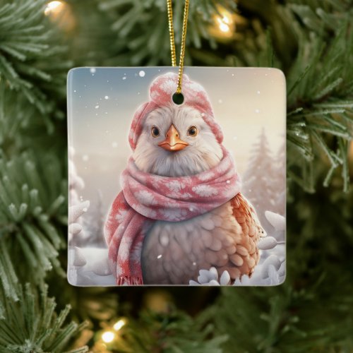 Farm Chicken Animal Kawaii Cute Pet Lover Gift Ceramic Ornament