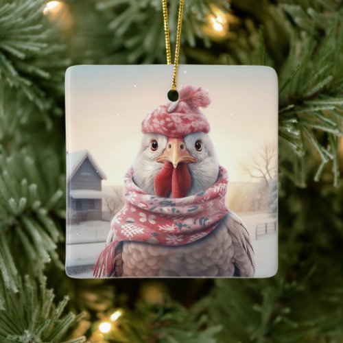 Farm Chicken Animal Kawaii Cute Pet Lover Gift Ceramic Ornament