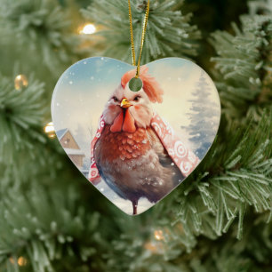 Farm Chicken Animal, Kawaii Cute Pet Lover Gift Ceramic Ornament