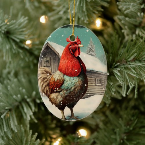 Farm Chicken Animal Kawaii Cute Pet Lover Gift Ceramic Ornament