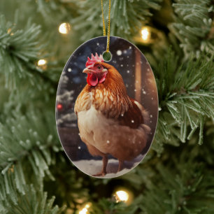 Farm Chicken Animal, Kawaii Cute Pet Lover Gift Ceramic Ornament