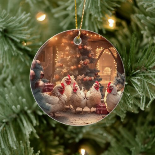 Farm Chicken Animal Kawaii Cute Pet Lover Gift Ceramic Ornament