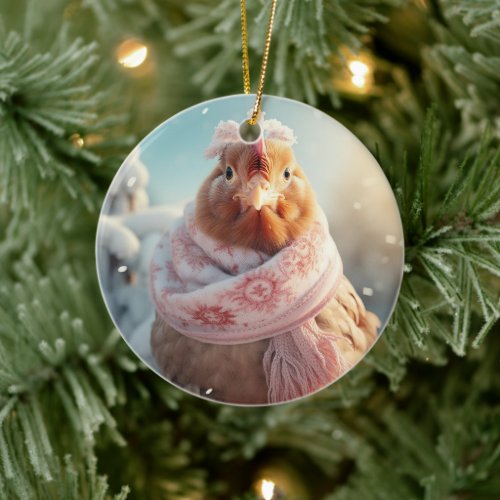 Farm Chicken Animal Kawaii Cute Pet Lover Gift Ceramic Ornament