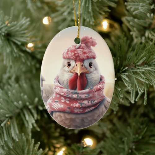 Farm Chicken Animal Kawaii Cute Pet Lover Gift Ceramic Ornament