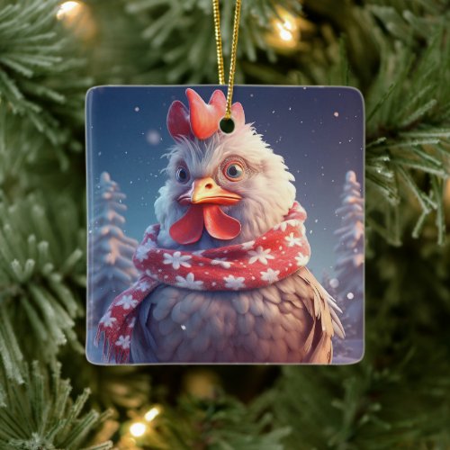 Farm Chicken Animal Kawaii Cute Pet Lover Gift Ceramic Ornament