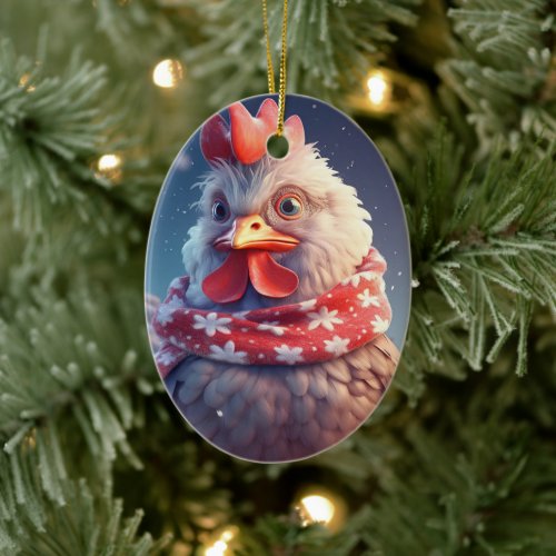 Farm Chicken Animal Kawaii Cute Pet Lover Gift Ceramic Ornament