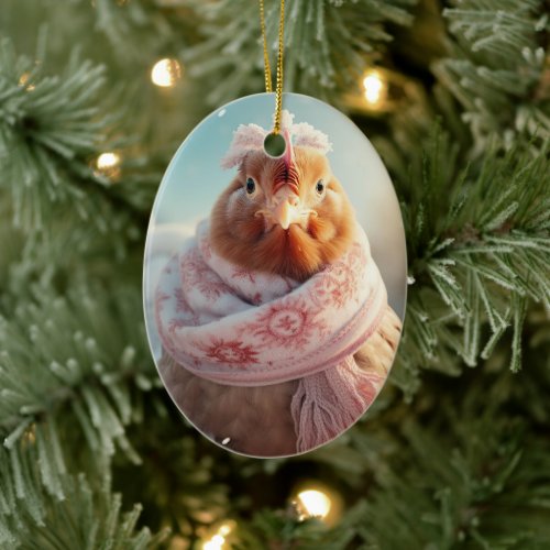 Farm Chicken Animal Kawaii Cute Pet Lover Gift Ceramic Ornament