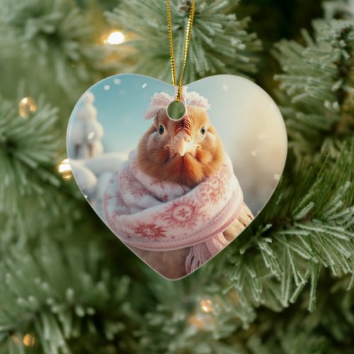 Farm Chicken Animal Kawaii Cute Pet Lover Gift Ceramic Ornament