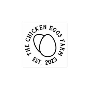 Farm Chicken Fresh Egg Rubber Stamp