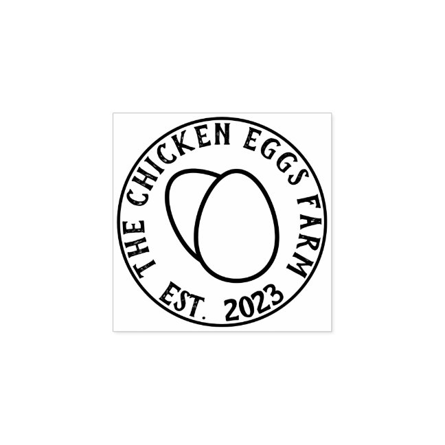 Farm Chicken Fresh logo Egg Rubber Stamp