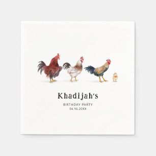 Farm Chicken Kids Birthday Napkins