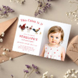Farm Chicken This Chick Birthday Party Photo Invitation<br><div class="desc">Cute farm theme kid's birthday party invitation card featuring watercolor illustration of chickens and a chick. The text says "This chick is XX (age)." You can add a photo of your child on this card.</div>